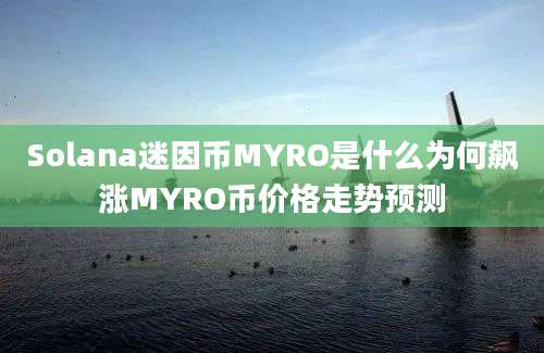 Solana迷因币MYRO是什么为何飙涨MYRO币价格走势预测