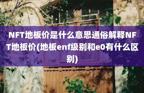 NFT地板价是什么意思通俗解释NFT地板价(地板enf级别和e0有什么区别)