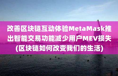 改善区块链互动体验MetaMask推出智能交易功能减少用户MEV损失(区块链如何改变我们的生活)