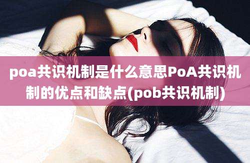 poa共识机制是什么意思PoA共识机制的优点和缺点(pob共识机制)