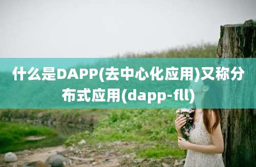 什么是DAPP(去中心化应用)又称分布式应用(dapp-fll)