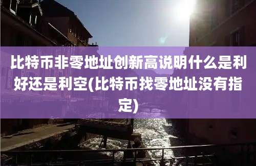 比特币非零地址创新高说明什么是利好还是利空(比特币找零地址没有指定)