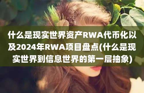 什么是现实世界资产RWA代币化以及2024年RWA项目盘点(什么是现实世界到信息世界的第一层抽象)