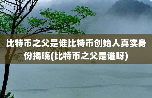 比特币之父是谁比特币创始人真实身份揭晓(比特币之父是谁呀)