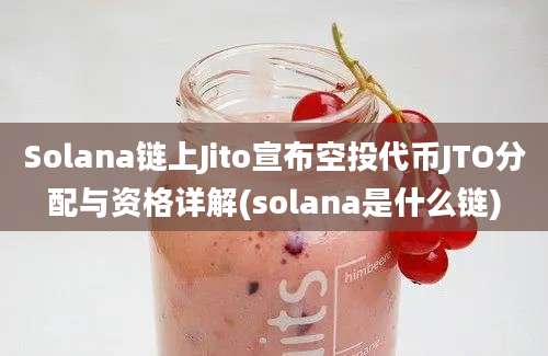 Solana链上Jito宣布空投代币JTO分配与资格详解(solana是什么链)