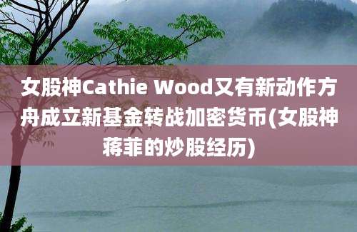 女股神Cathie Wood又有新动作方舟成立新基金转战加密货币(女股神蒋菲的炒股经历)