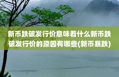 新币跌破发行价意味着什么新币跌破发行价的原因有哪些(新币暴跌)