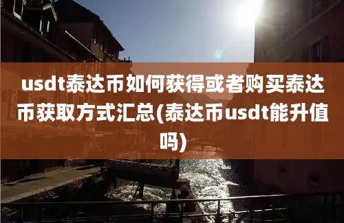 usdt泰达币如何获得或者购买泰达币获取方式汇总(泰达币usdt能升值吗)