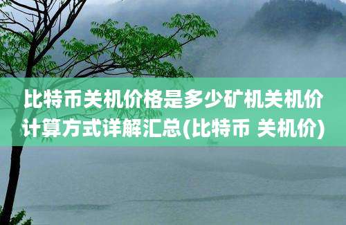 比特币关机价格是多少矿机关机价计算方式详解汇总(比特币 关机价)