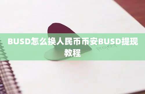 BUSD怎么换人民币币安BUSD提现教程