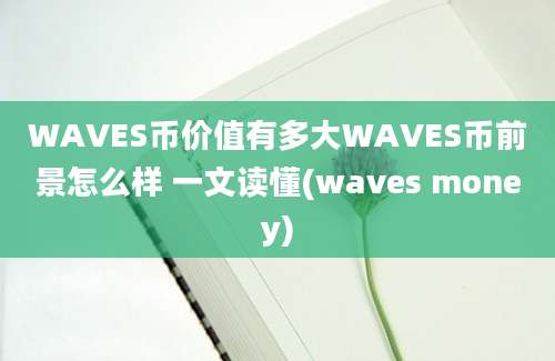 WAVES币价值有多大WAVES币前景怎么样 一文读懂(waves money)