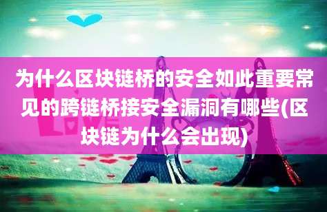 为什么区块链桥的安全如此重要常见的跨链桥接安全漏洞有哪些(区块链为什么会出现)