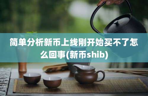 简单分析新币上线刚开始买不了怎么回事(新币shib)