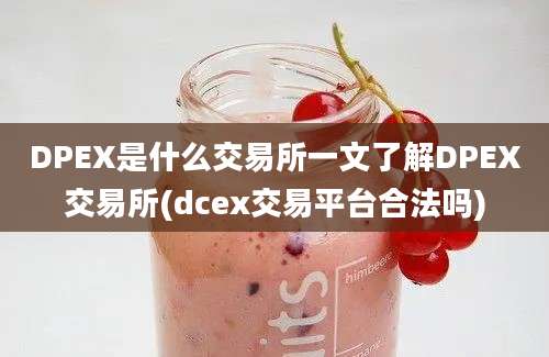 DPEX是什么交易所一文了解DPEX交易所(dcex交易平台合法吗)