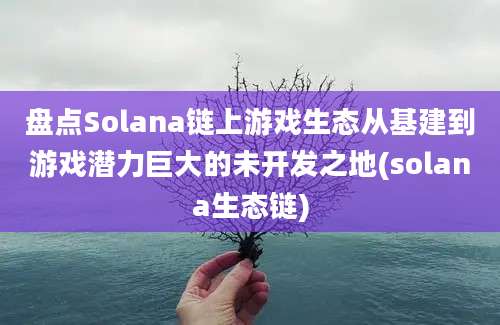 盘点Solana链上游戏生态从基建到游戏潜力巨大的未开发之地(solana生态链)