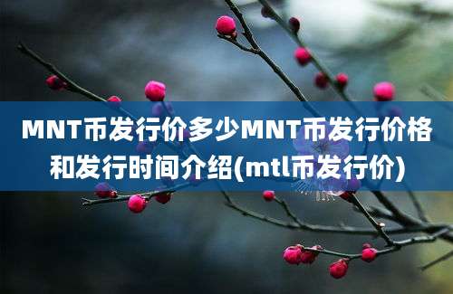 MNT币发行价多少MNT币发行价格和发行时间介绍(mtl币发行价)