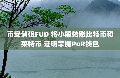 币安消弭FUD 将小额转账比特币和莱特币 证明掌握PoR钱包