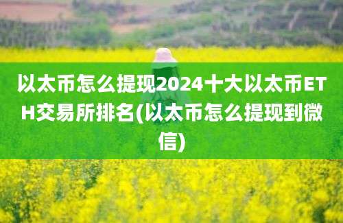 以太币怎么提现2024十大以太币ETH交易所排名(以太币怎么提现到微信)