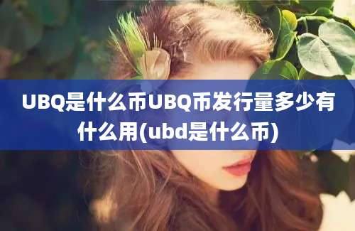 UBQ是什么币UBQ币发行量多少有什么用(ubd是什么币)