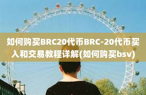 如何购买BRC20代币BRC-20代币买入和交易教程详解(如何购买bsv)