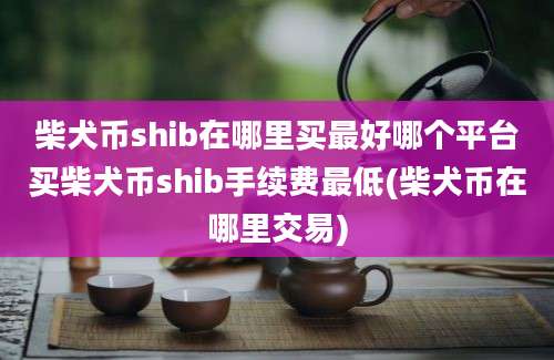 柴犬币shib在哪里买最好哪个平台买柴犬币shib手续费最低(柴犬币在哪里交易)