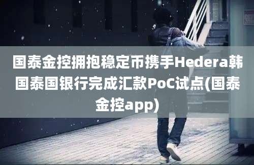 国泰金控拥抱稳定币携手Hedera韩国泰国银行完成汇款PoC试点(国泰金控app)