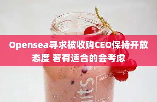 Opensea寻求被收购CEO保持开放态度 若有适合的会考虑