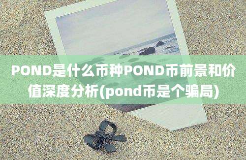 POND是什么币种POND币前景和价值深度分析(pond币是个骗局)