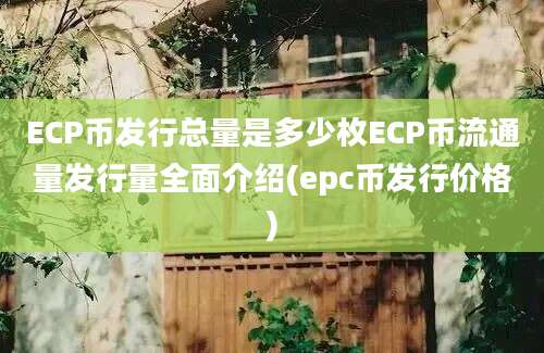 ECP币发行总量是多少枚ECP币流通量发行量全面介绍(epc币发行价格)