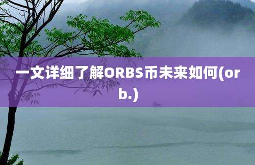 一文详细了解ORBS币未来如何(orb.)