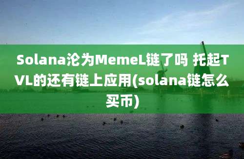 Solana沦为MemeL链了吗 托起TVL的还有链上应用(solana链怎么买币)