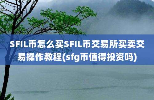 SFIL币怎么买SFIL币交易所买卖交易操作教程(sfg币值得投资吗)