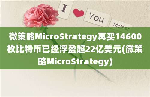 微策略MicroStrategy再买14600枚比特币已经浮盈超22亿美元(微策略MicroStrategy)