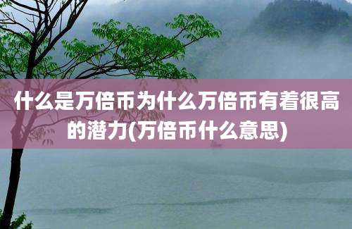 什么是万倍币为什么万倍币有着很高的潜力(万倍币什么意思)