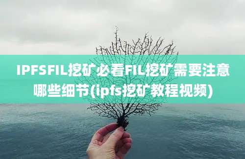 IPFSFIL挖矿必看FIL挖矿需要注意哪些细节(ipfs挖矿教程视频)