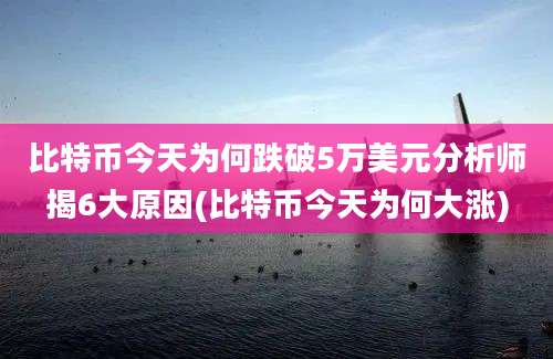 比特币今天为何跌破5万美元分析师揭6大原因(比特币今天为何大涨)