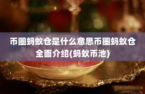 币圈蚂蚁仓是什么意思币圈蚂蚁仓全面介绍(蚂蚁币池)