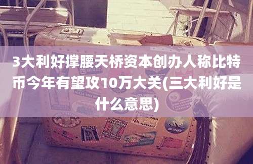 3大利好撑腰天桥资本创办人称比特币今年有望攻10万大关(三大利好是什么意思)