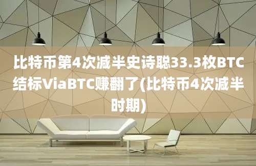 比特币第4次减半史诗聪33.3枚BTC结标ViaBTC赚翻了(比特币4次减半时期)