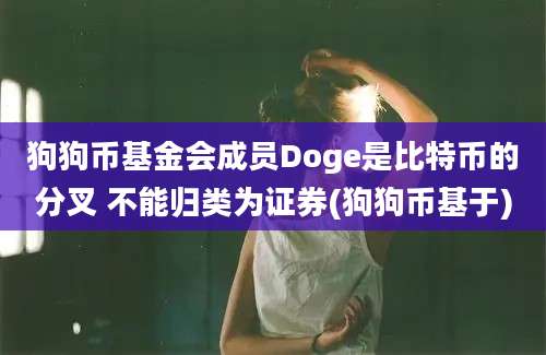 狗狗币基金会成员Doge是比特币的分叉 不能归类为证券(狗狗币基于)