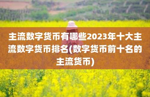 主流数字货币有哪些2023年十大主流数字货币排名(数字货币前十名的主流货币)