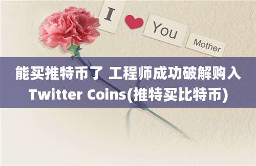 能买推特币了 工程师成功破解购入Twitter Coins(推特买比特币)