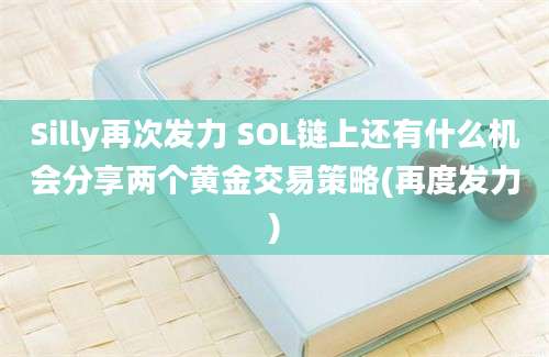 Silly再次发力 SOL链上还有什么机会分享两个黄金交易策略(再度发力)