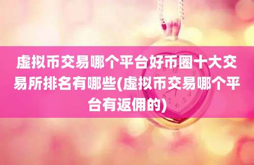 虚拟币交易哪个平台好币圈十大交易所排名有哪些(虚拟币交易哪个平台有返佣的)