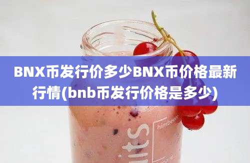 BNX币发行价多少BNX币价格最新行情(bnb币发行价格是多少)