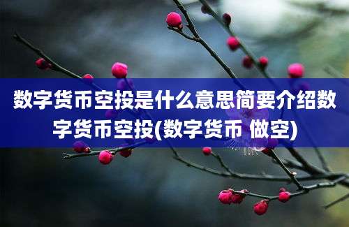 数字货币空投是什么意思简要介绍数字货币空投(数字货币 做空)