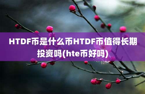 HTDF币是什么币HTDF币值得长期投资吗(hte币好吗)