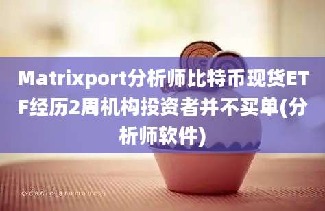 Matrixport分析师比特币现货ETF经历2周机构投资者并不买单(分析师软件)