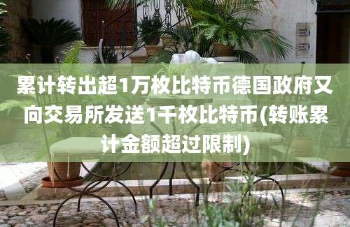 累计转出超1万枚比特币德国政府又向交易所发送1千枚比特币(转账累计金额超过限制)