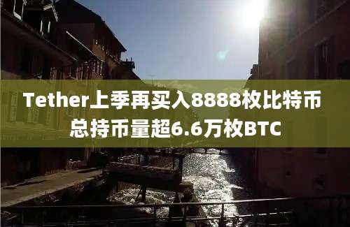 Tether上季再买入8888枚比特币 总持币量超6.6万枚BTC